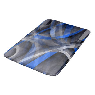 Tachtigerjaren Thema Koel Blauw Gebogen Lijnpatroo Badmat