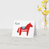 Tack Dala Horse Swedish Bedankt Kaart (Gele Bloem)