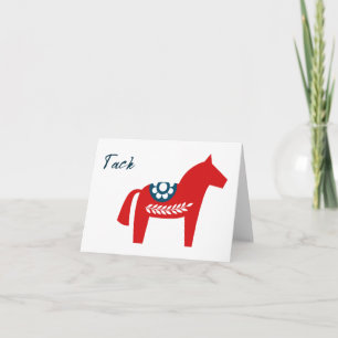 Tack Dala Horse Swedish Bedankt Kaart