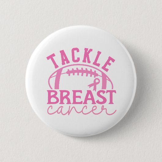 Tackel Borstkanker Roze Lint Bewustzijn Ronde Button 5,7 Cm (Voorkant)