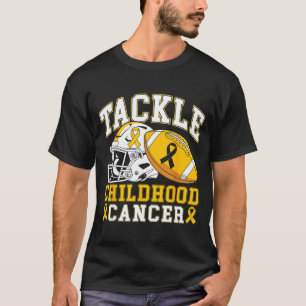 Tackel voetbal met gouden lint voor kinderkankerbe t-shirt