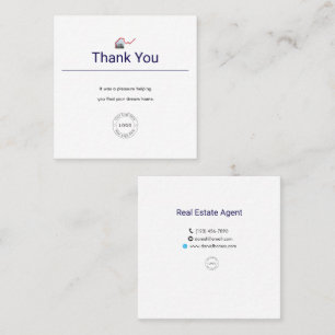 Tackkaart voor makelaar vierkante visitekaartje