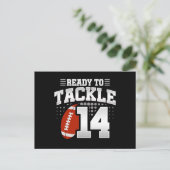 Tackle 14e verjaardag 14 jaar koppels jubileum briefkaart (Staand voorkant)