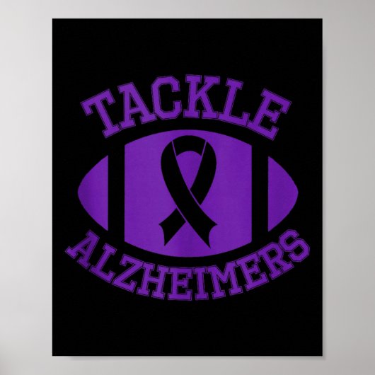 Tackle alzheimer strijd tegen einde steun paarse m poster (Voorkant)