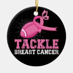 Tackle Borstkanker Bestrijdend American Football Keramisch Ornament