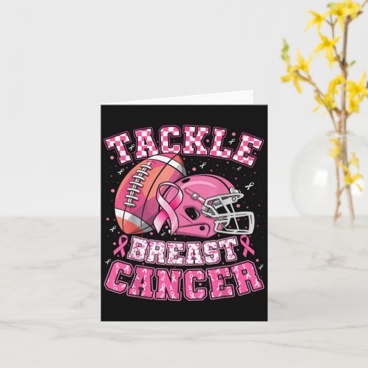 Tackle Borstkanker Bewustzijn American Football He Kaart (Gele Bloem)