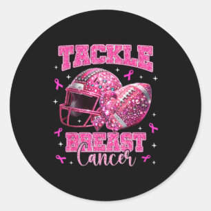 Tackle Borstkanker Bewustzijn American Football N Ronde Sticker