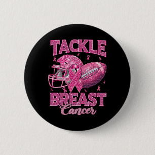 Tackle Borstkanker Bewustzijn American Football P Ronde Button 5,7 Cm