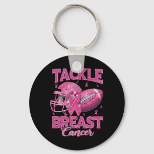 Tackle Borstkanker Bewustzijn American Football P Sleutelhanger