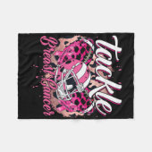 Tackle Borstkanker Bewustzijn Voetbal Helm Pink Fleece Deken (Voorkant (Horizontaal))