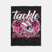 Tackle Borstkanker Bewustzijn Voetbal Helm Pink Fleece Deken (Voorkant)