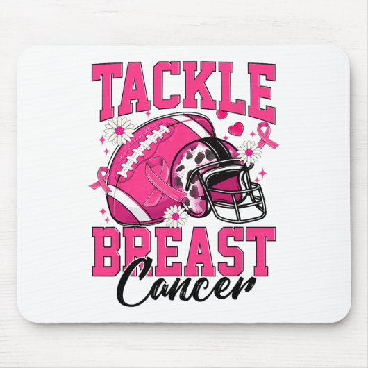 Tackle Breast Cancer Awareness American Footbyll P Muismat (Voorkant)
