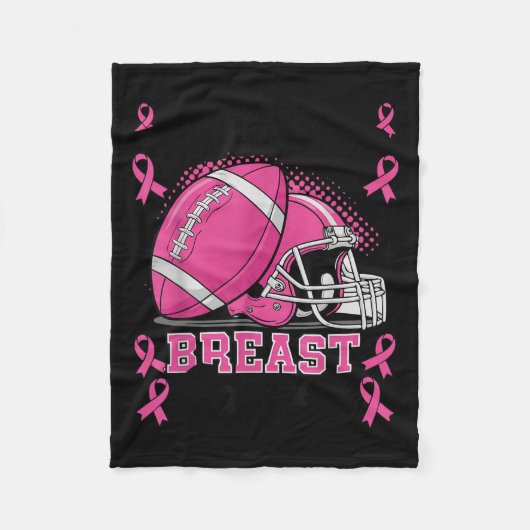 Tackle Breast Cancer Awareness Nk Ribbon Football  Fleece Deken (Voorkant)