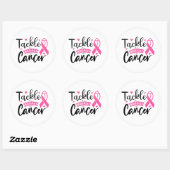Tackle Breast Cancer Awareness Ronde Sticker (Vel)
