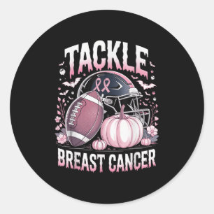 Tackle Breast Cancer Football Breast Cancer Ronde Sticker