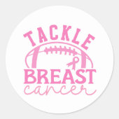 Tackle Breast Cancer Pink Ribbon Awareness Ronde Sticker (Voorkant)
