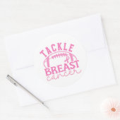 Tackle Breast Cancer Pink Ribbon Awareness Ronde Sticker (Envelop)