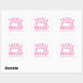 Tackle Breast Cancer Pink Ribbon Awareness Ronde Sticker (Vel)