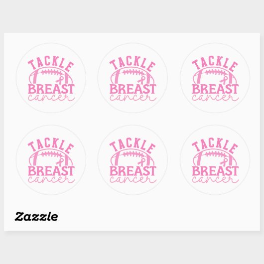 Tackle Breast Cancer Pink Ribbon Awareness Ronde Sticker (Vel)