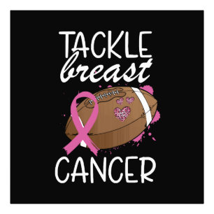 Tackle Cancer Borstkanker Awareness Lint Foto Afdruk