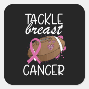 Tackle Cancer Borstkanker Awareness Lint  Vierkante Sticker