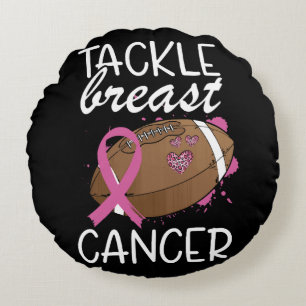 Tackle Cancer Borstkanker Awareness Lint Voetbal Rond Kussen