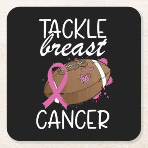Tackle Cancer Borstkanker Bewustzijns Lint Kartonnen Onderzetters