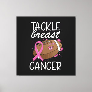 Tackle Cancer Borstkanker Bewustzijnslint Canvas Afdruk