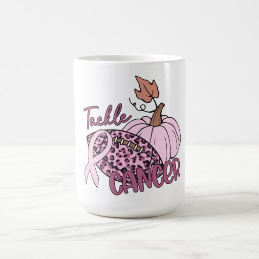 Tackle Cancer Football Pumpkin Borstkanker Koffiemok (Center)