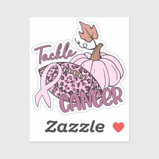Tackle Cancer Football Pumpkin Borstkanker Sticker (Vel)