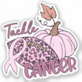 Tackle Cancer Football Pumpkin Borstkanker Sticker (Voorkant)