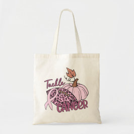 Tackle Cancer Football Pumpkin Borstkanker Tote Bag