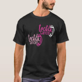 Tackle Cancer Football Ribbon Breast Cancer T-shirt (Voorkant)