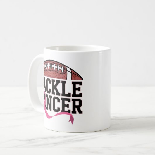 Tackle Cancer Pink Ribbon Design Koffiemok (Voorkant links)