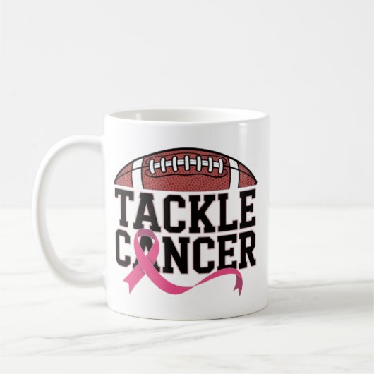 Tackle Cancer Pink Ribbon Design Koffiemok (Links)