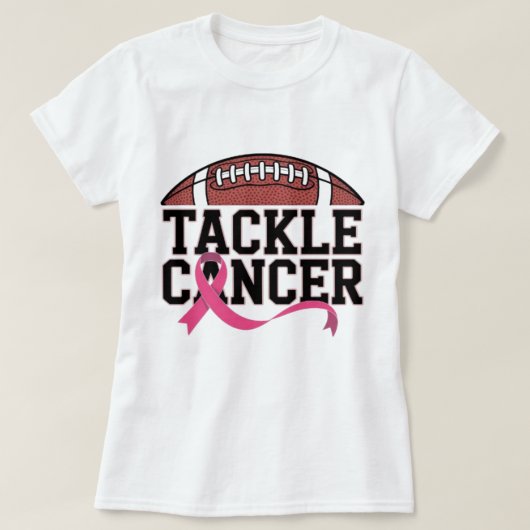 Tackle Cancer Pink Ribbon Design T-shirt (Design voorkant)