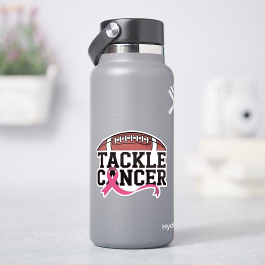 Tackle Cancer Roze Lint Ontwerp Sticker (HydroFlask)