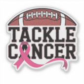 Tackle Cancer Roze Lint Ontwerp Sticker (Voorkant)