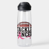 Tackle Cancer Roze Lint Ontwerp Waterfles (Achterkant)