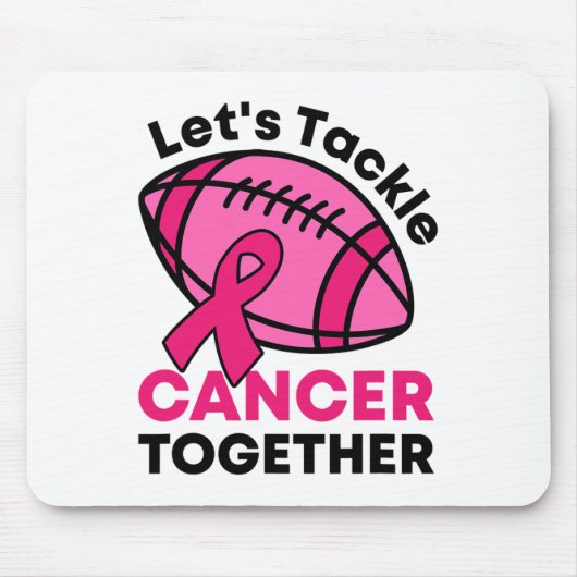Tackle Cancer Together Football Borstkanker RIBB Muismat (Voorkant)