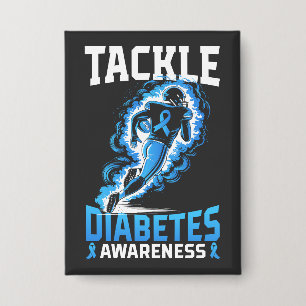Tackle Diabetes Awareness Gear Amerikaans Football Button