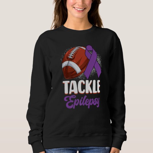Tackle Epilepsy Awareness Day Warrior Football Pur Trui (Voorkant)