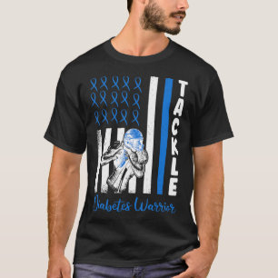 Tackle Flag Usa Diabetische Blauwe Diabetes Type 1 T-shirt