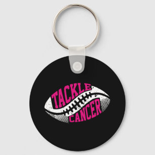 Tackle Football Ball Pink Ribbon Borstkanker AWA Sleutelhanger