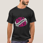 Tackle Football Ball Pink Ribbon Borstkanker AWA T-shirt (Voorkant)