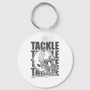 Tackle Football Borstkanker Awareness Fighter &a Sleutelhanger