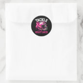 Tackle Football Borstkanker Awareness Pink Helme Ronde Sticker (Tas)