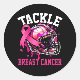 Tackle Football Borstkanker Awareness Pink Helme Ronde Sticker
