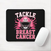Tackle Football Breast Cancer Awareness Nk Ribbon  Muismat (Met muis)