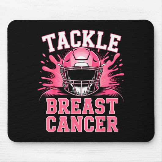 Tackle Football Breast Cancer Awareness Nk Ribbon  Muismat (Voorkant)